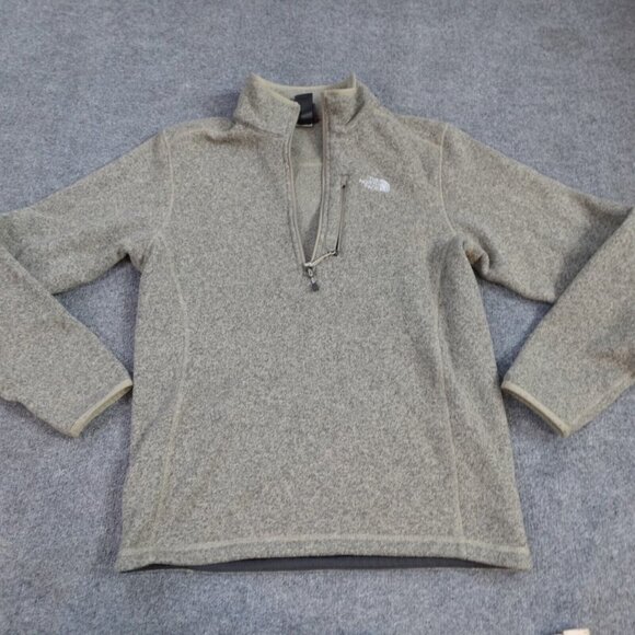 The North Face Mens Fleece Small Beige 1/4 Zip - Picture 1 of 12